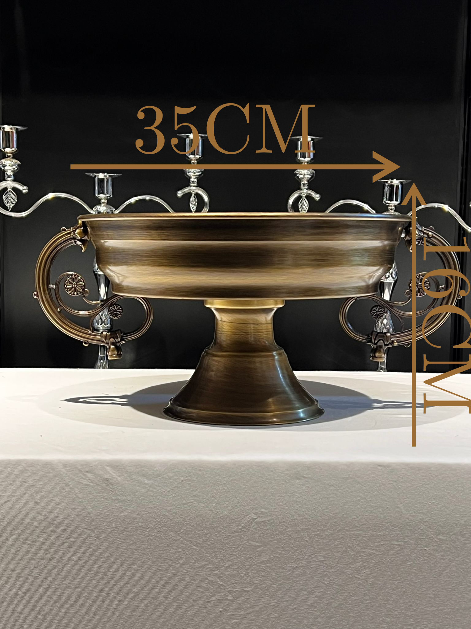 VAZO DEKOR Alternatif 1 (Kapsamlı): Antik Eskitme Metal Sunum Kasesi - Dekoratif Ayaklı Gondol Meyvelik