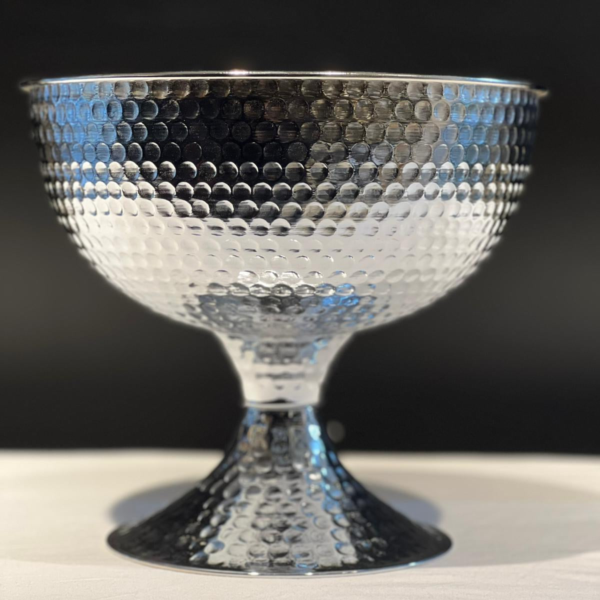 Dövme Metal Dekoratif Vazo ve Sunumluk Seti - Altın & Gümüş Renk Lüks