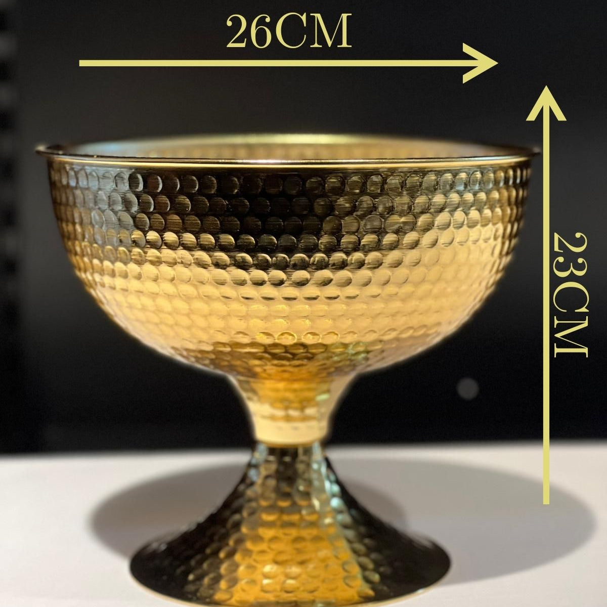 Dövme Metal Dekoratif Vazo ve Sunumluk Seti - Altın & Gümüş Renk Lüks