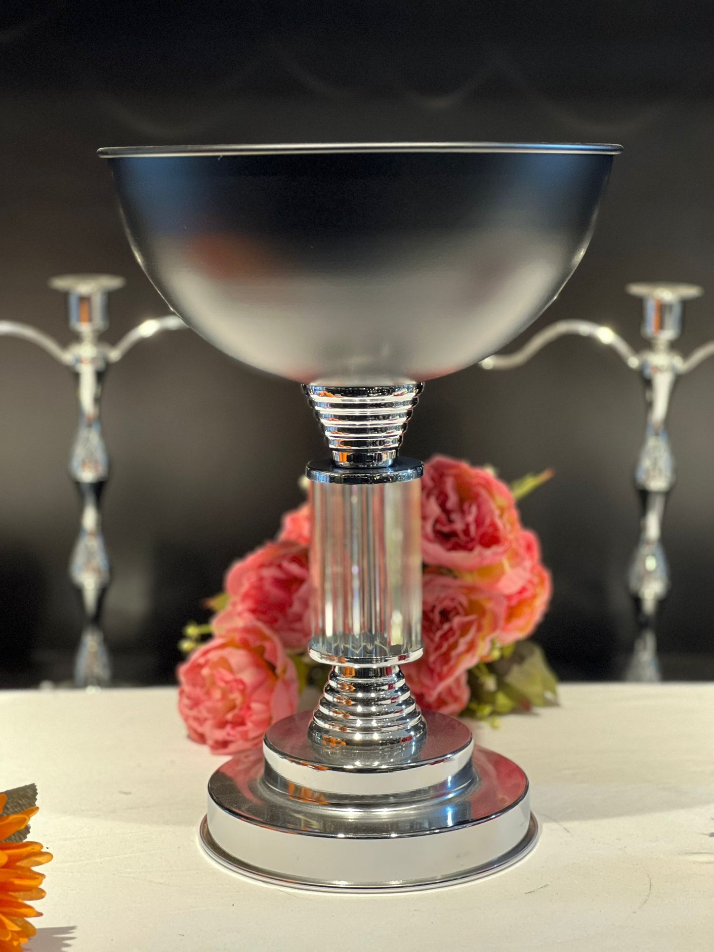 VAZO DEKOR Lüks Gold ve Kristal Tasarımlı Dekoratif Meyvelik & Çiçeklik