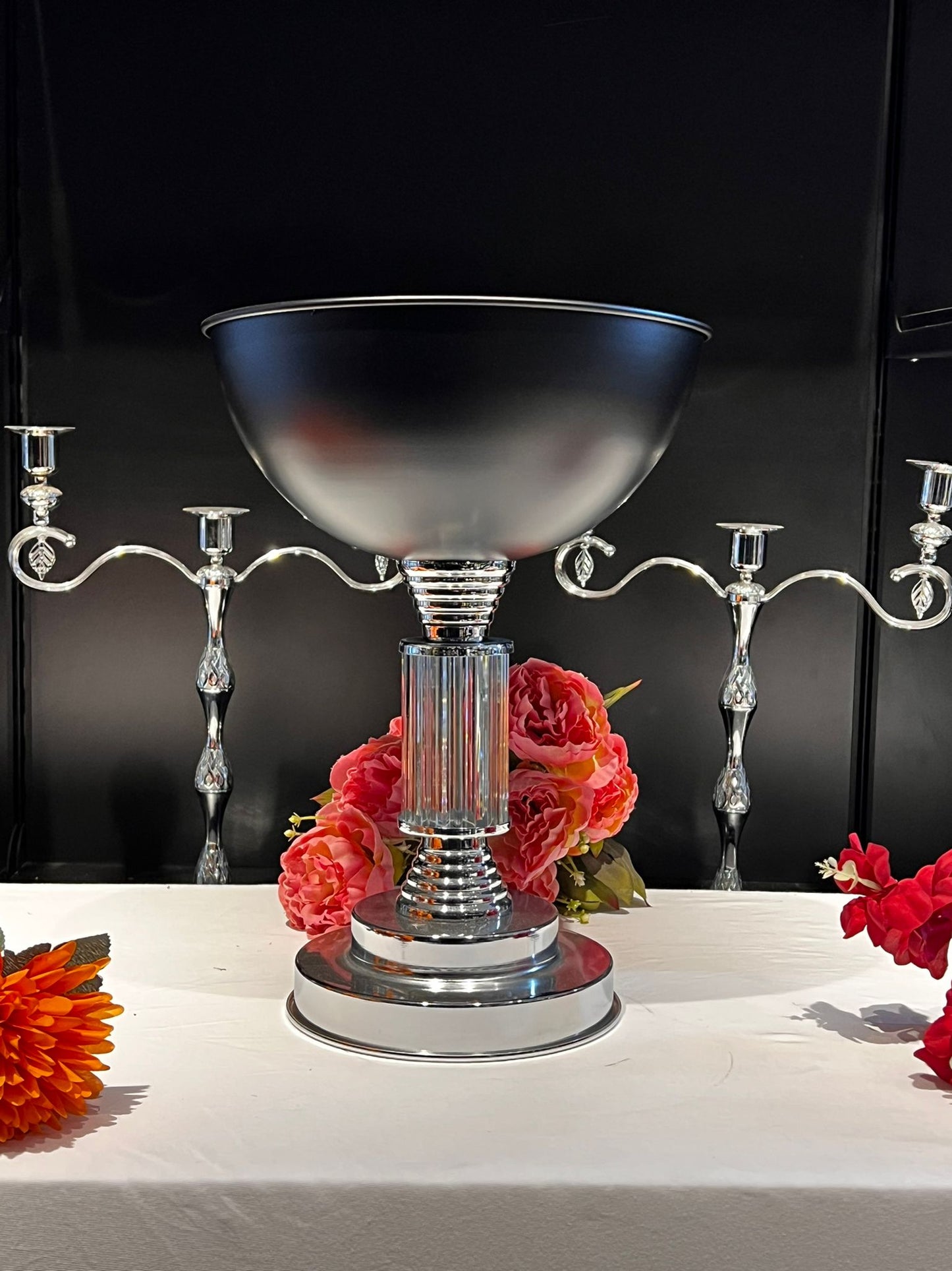 VAZO DEKOR Lüks Gold ve Kristal Tasarımlı Dekoratif Meyvelik & Çiçeklik