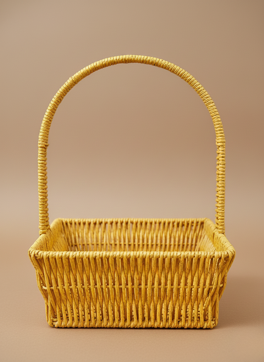 VAZO DEKOR Doğal Hasır Örgü Saplı Sepet Seti 3’lü – Lüks Ev Dekorasyonu & Sunum Sepeti