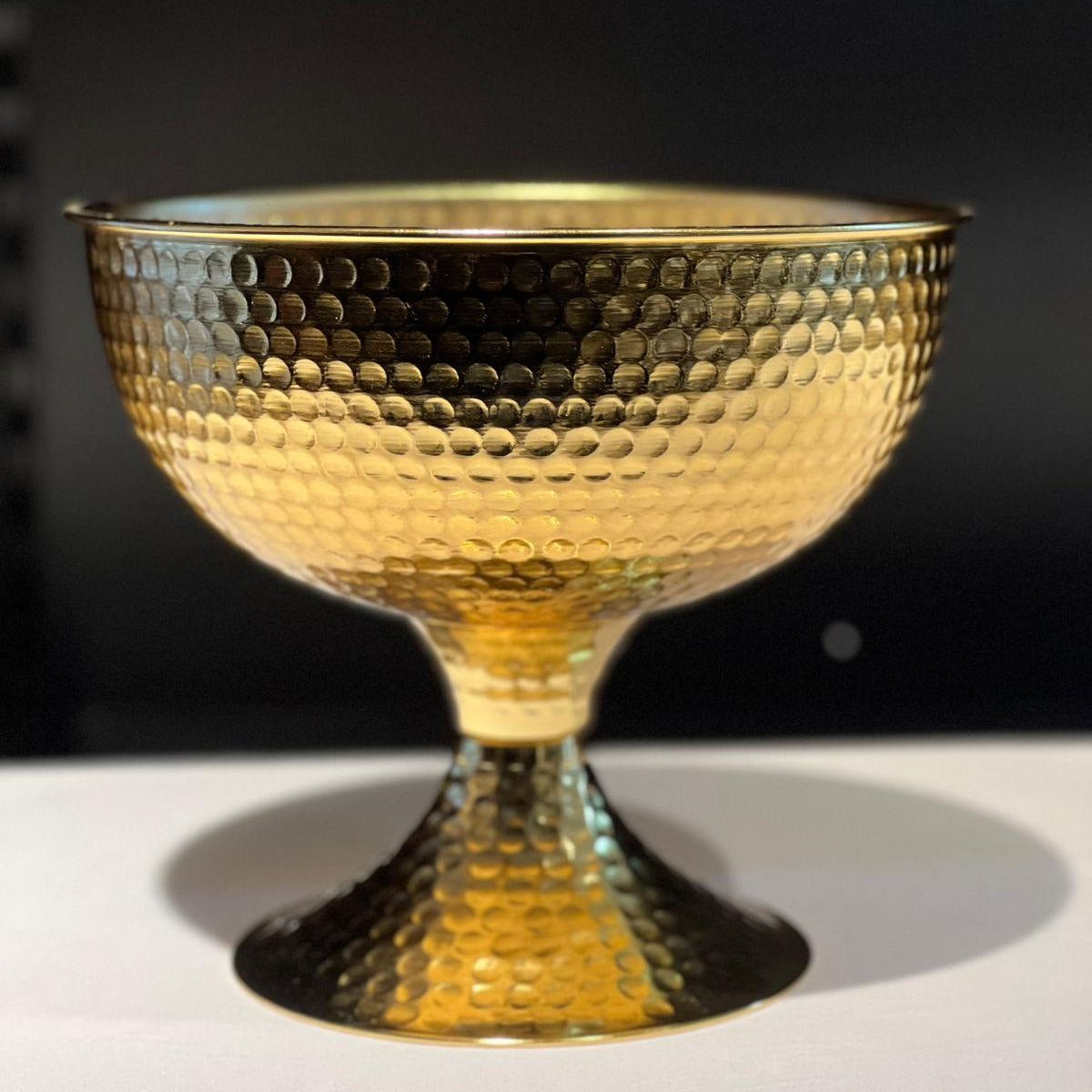 Dövme Metal Dekoratif Vazo ve Sunumluk Seti - Altın & Gümüş Renk Lüks