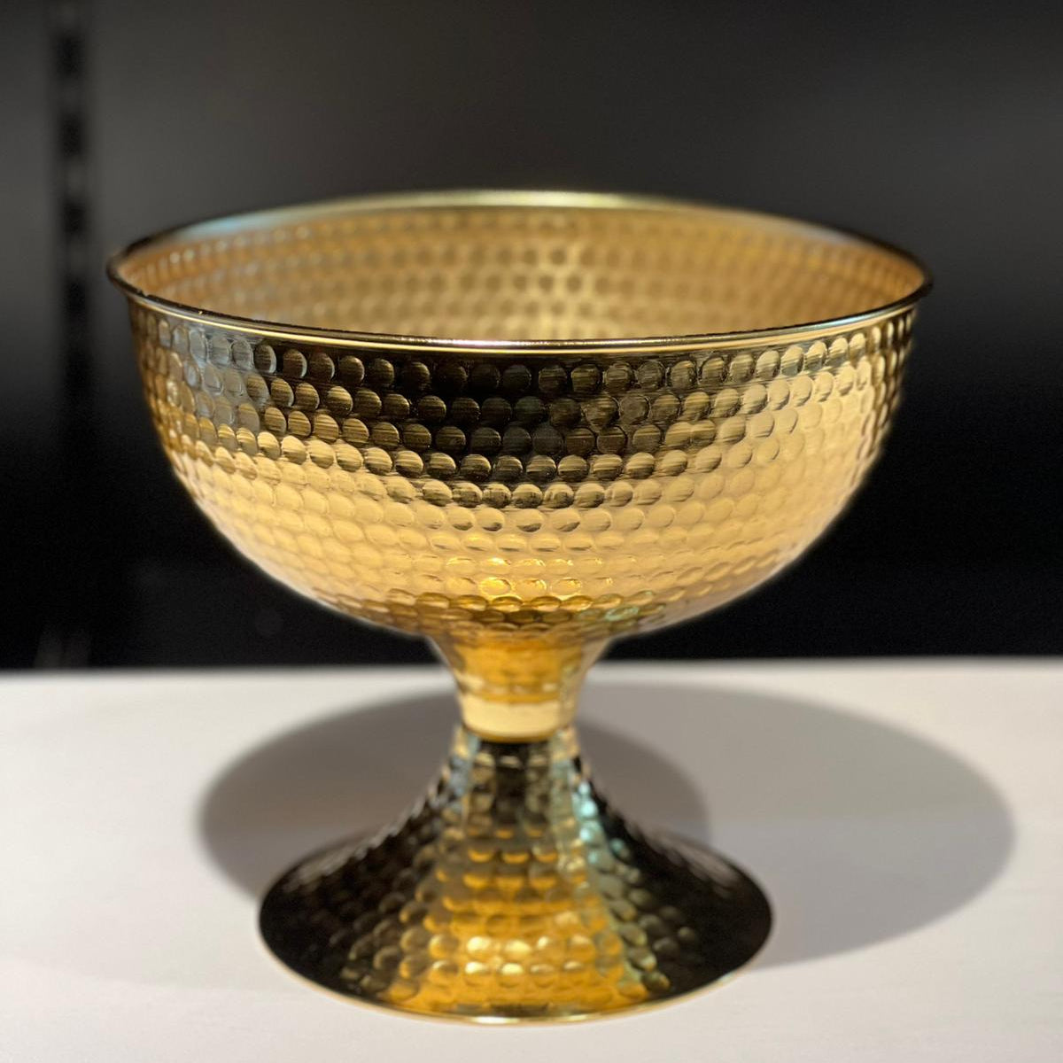 Dövme Metal Dekoratif Vazo ve Sunumluk Seti - Altın & Gümüş Renk Lüks